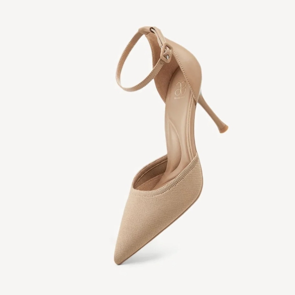 Nude Pointed Ankle-Strap Pump - Picture 12 of 12